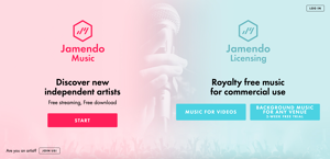 Homepage of Jamendo