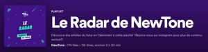 Le Radar de NewTone - Playlist Spotify