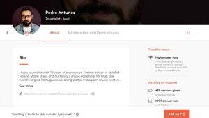 Perfil do Pedro Antunes na Groover