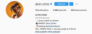 Exemple de biographie sur Instagram - @alvin.chris