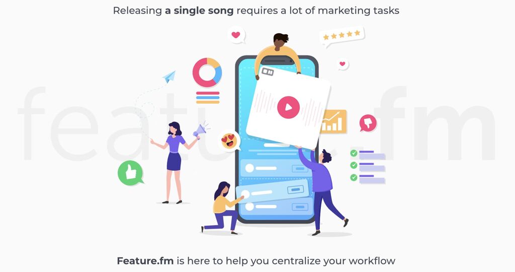 Feature.fm simplifies all the marketing work required to develop a music project 