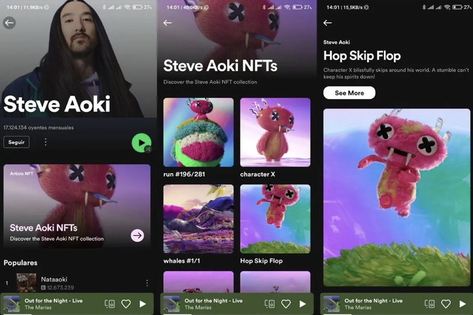 Les NFTs de Steve Aoki sur Spotify 