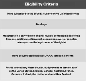 Eligibility criteria for SoundCloud Premier, a new tool for independent artists