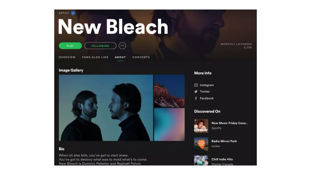 Esempi di playlist Spotify in cui è apparso New Bleach