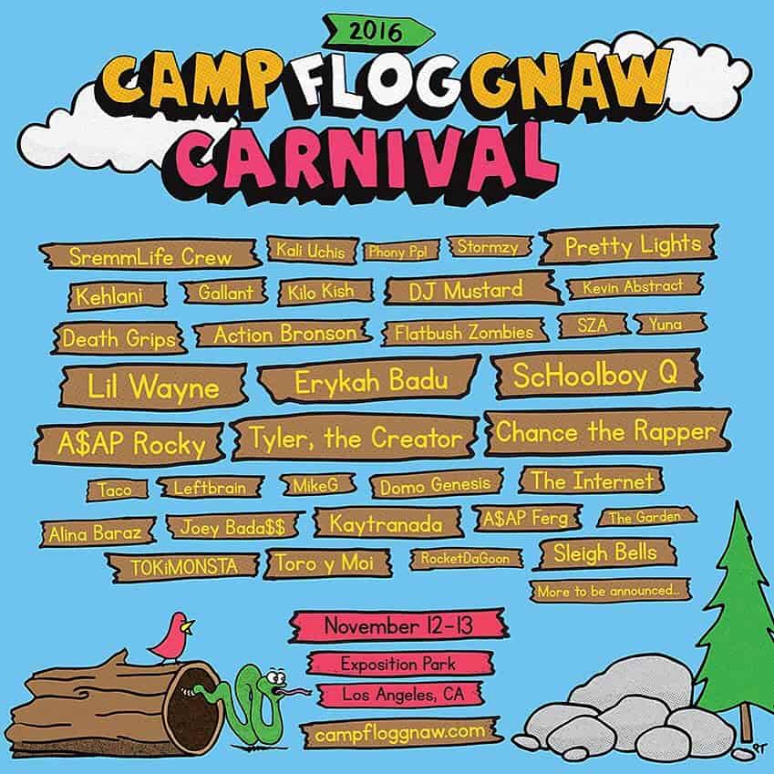 Line-up do festival Camp Flog Gnaw do rapper Tyler The Creator