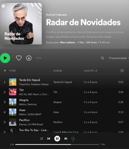Radar de Novidades é uma das playlists algorítmicas do Spotify