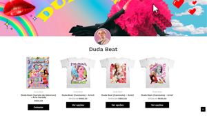 Site de merchandising da artista Duda Beat