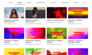 Os diferentes vídeos do canal de Youtube da artista carioca Julia Mestre
