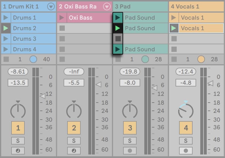 Session View in Ableton Live