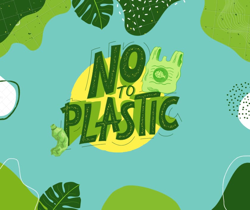 A poster that says no to plastic
