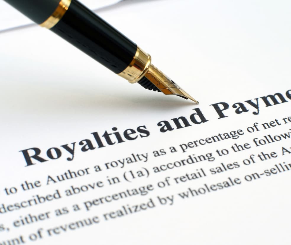 A royalties and payment clause in a contract.
